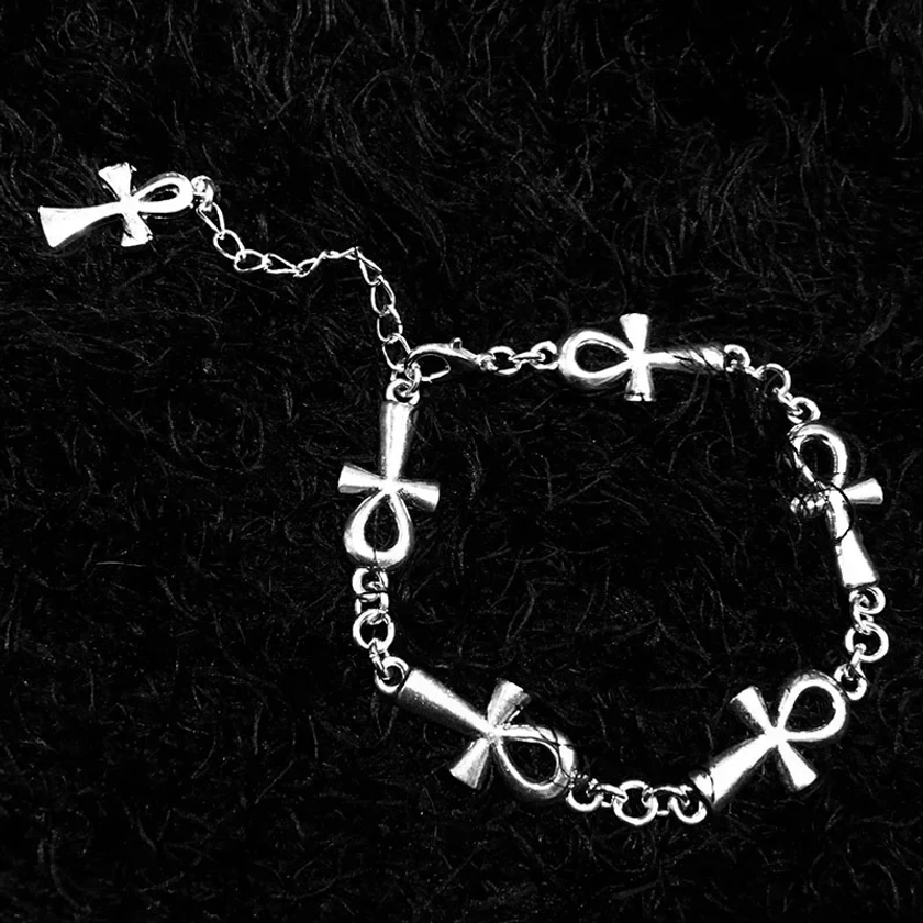 Ankh-pulsera De Vampiro Gótico, Pulsera De Cruz, Vampiro, Joyería Religiosa, Pulsera De Eslabones Cruzados Victorianos, Wicca,charm Jewelr - Pulseras - AliExpress