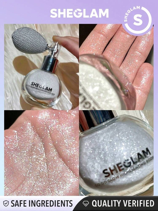 SHEGLAM Go Go Glow Highlighting Body Mist-Frosted Opal Body Glitter Powder Spray High-Shine Finish Multi-Use Shimmer Glow Highlighter Face Makeup Black Friday Winter Gifts Highlighter