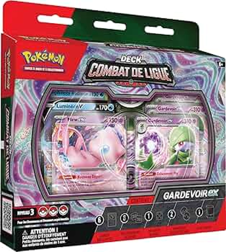 Pokémon JCC Deck Combat de Ligue Gardevoir-ex (1 Deck prêt à l’Emploi de 60 Cartes Contenant Gardevoir-ex et Mew-ex)