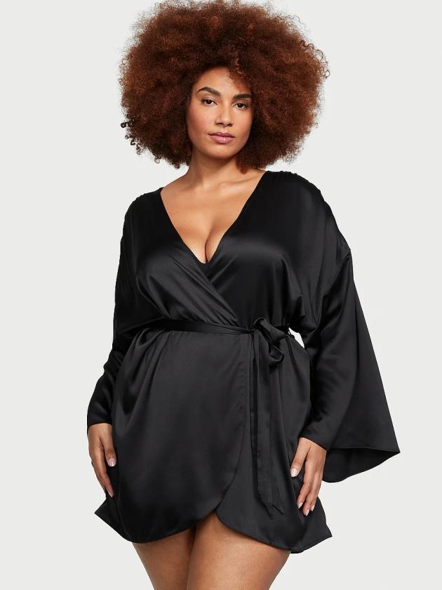 Buy Satin Short Robe - Order Robes online 1123704900 - Victoria's Secret US