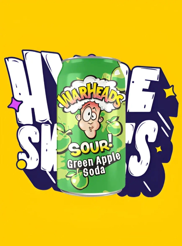 Warheads Sour Green Apple Soda - 355ml