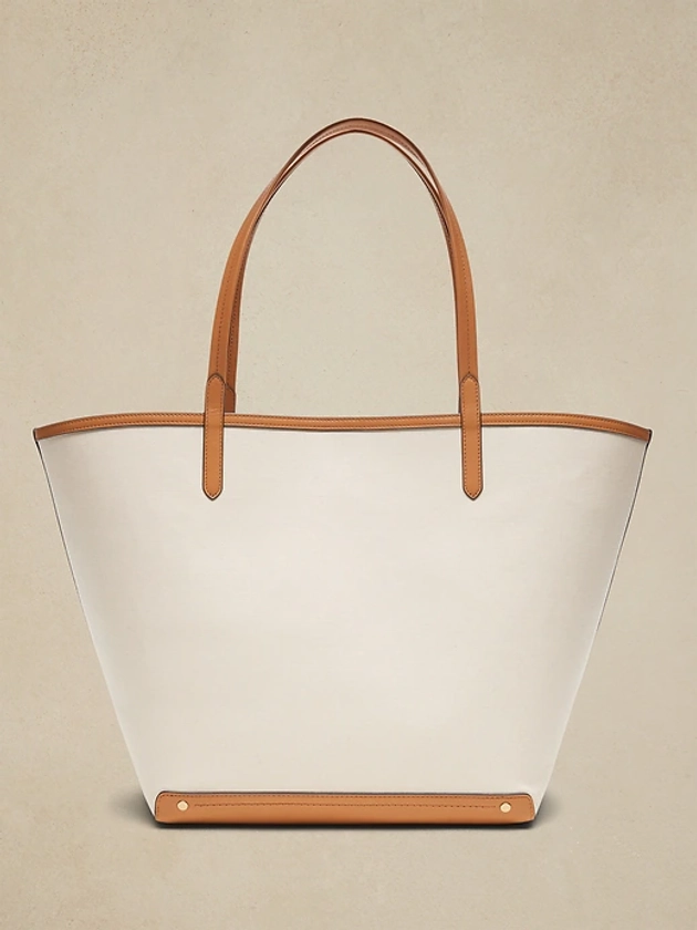 Canvas & Leather Tote | Banana Republic