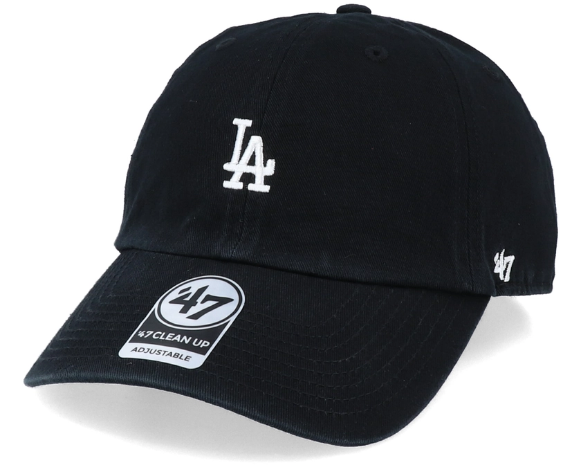 Los Angeles Dodgers Base Runner Clean Up Black/White Adjustable - 47 Brand cap | Hatstoreworld.com