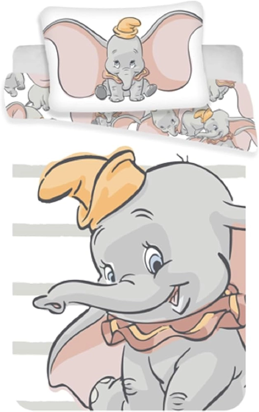 Dumbo Disney - Parure de Lit Bébé - Housse de Couette Coton