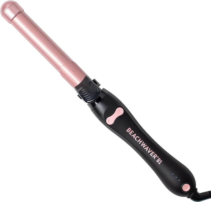 Beachwaver B1 Rotating Curling Iron in Midnight Rose | 1 inch barrel for all hair types | Automatic curling iron | Easy-to-use curling wand | Long-lasting, salon-quality curls and waves | Dual voltage