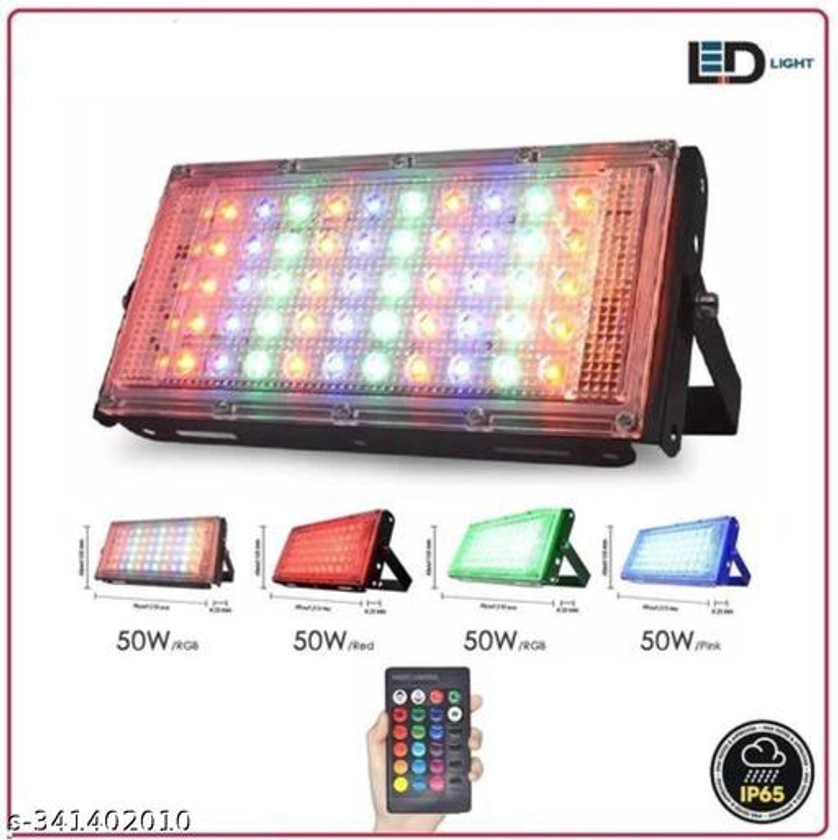 RGB 50W LED Spotlight 7 Modes LED Burner {(Body Colour May Vary)} RGB LED Brick Led bulb Light Multi Colours/ Waterproof IP65 Reflector/IP65 Colour Changing Flood Light/Waterproof IP65 Spotlight Wall Mount with Remote Control. (Pack of 1 Pc.)