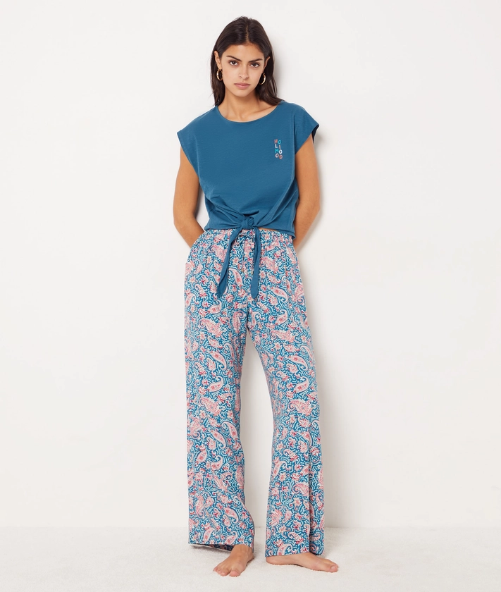 Pantalon de pyjama imprimé coupe large VISCOSE - ETAM