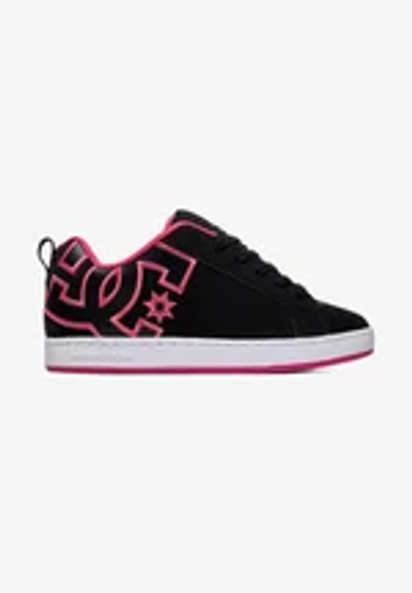 DC Shoes COURT GRAFFIK - Baskets basses - black/pink stencil/noir - ZALANDO.FR