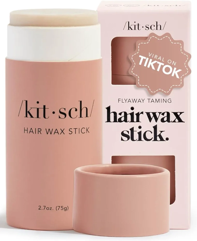Kitsch Hair Wax Stick for Women & Men - Hair Slick Back Stick, Anti-Frizz and Fly Away Hair Tamer, No Residue Hair Finishing Stick for Flyaways, All Day Hold Styling Product for Smoothing Hair Strands