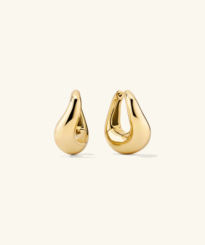 14k Gold Dôme Figure Hoop Earrings - Jewelry | Mejuri