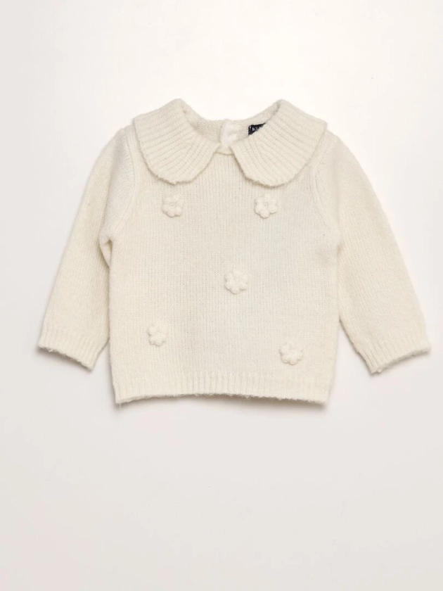 Pull en maille tricot avec large col