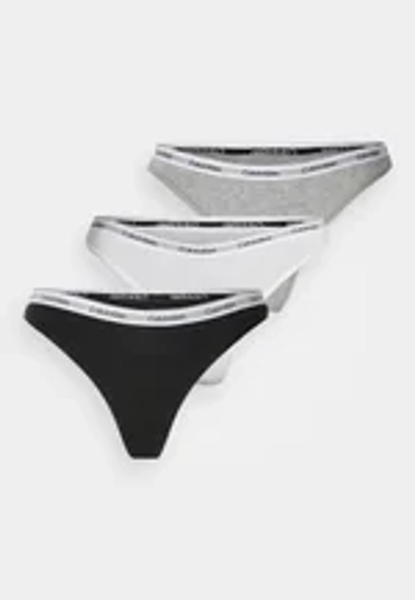 Calvin Klein Underwear THONG 3 PACK - String - schwarz/grau/svart - Zalando.se