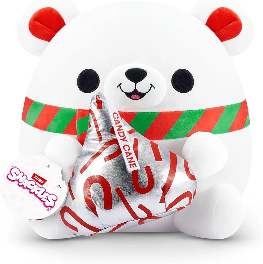 Amazon.com: Snackles Christmas Polar Bear & Kisses 14 Inch Plush by ZURU, Ultra Soft Plush, Collectible Plush with Real Licensed Brands, Stuffed Animal, Giftable, Holiday