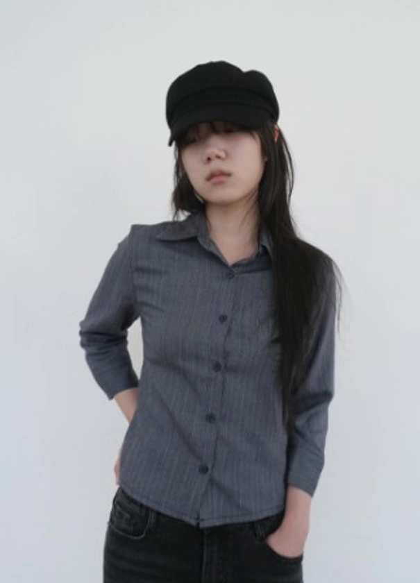 [stripe quarter shirt (2c)]