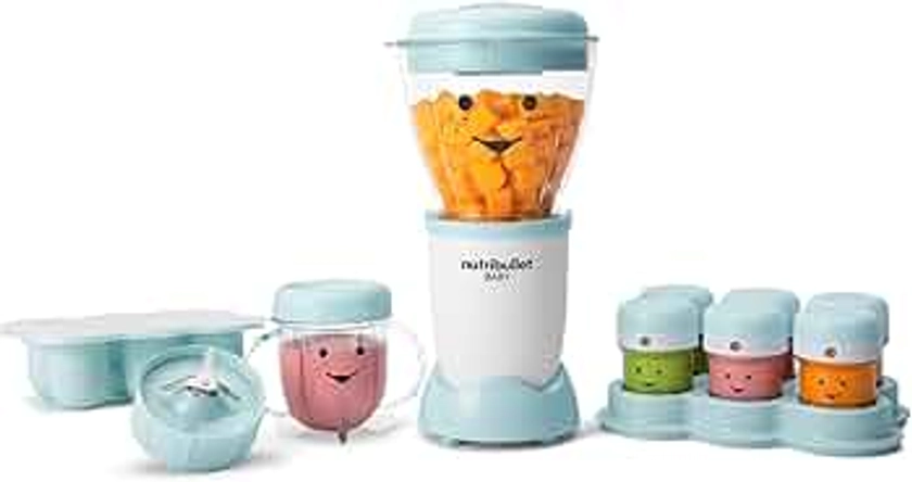 NutriBullet NBY-50100 Baby Complete Food-Making System, 32-Oz, White, Blue, Clear