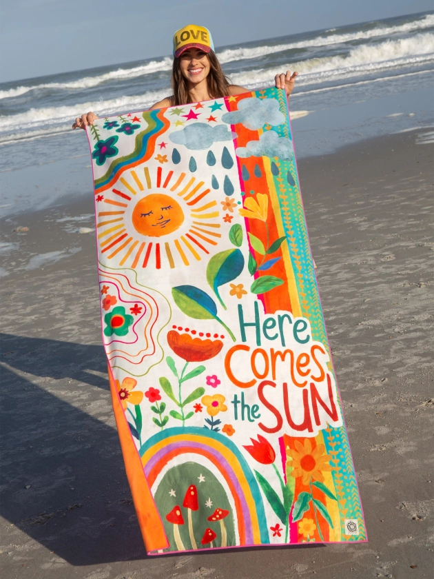 Double-Sided Microfiber Beach Towel - Let's Just Go – Natural Life