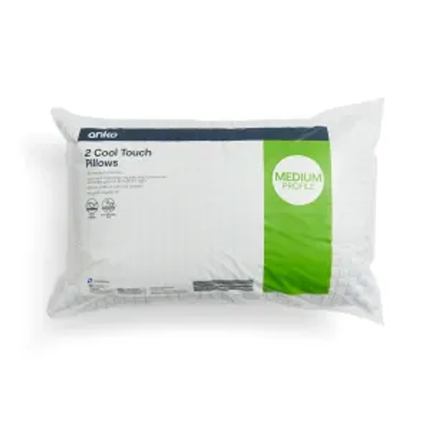 2 Pack Cool Touch Pillows - Medium Profile, White