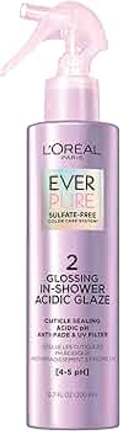 L'Oreal Paris Sulfate Free Glossing In Shower Acidic Glaze, Intensifies Hair Shine & Smoothness, Argan Oil Infused Vegan Hair Care, EverPure, 6.7 Oz