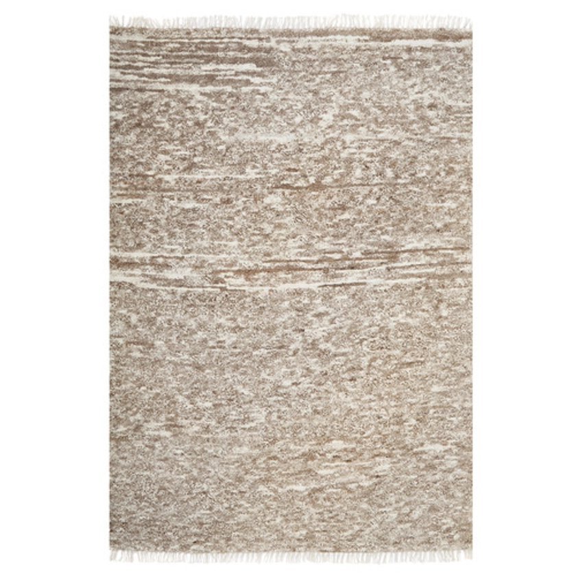 Brown Travertine Hand-Knotted Wool Rug | Temple & Webster