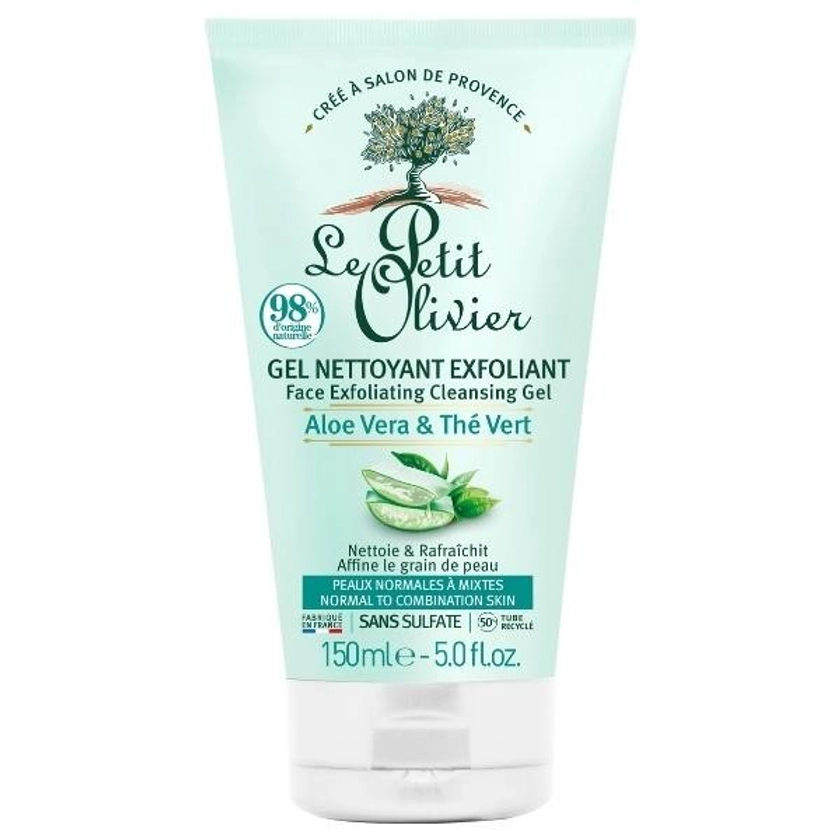 Le Petit Olivier - Gel Nettoyant Exfoliant - Aloe Vera Thé Vert 150ml