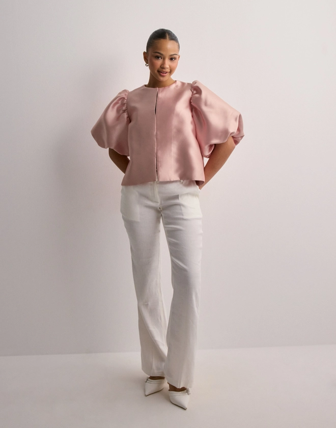 Buy Malina Cleo pouf sleeve blouse - Blush | Nelly.com