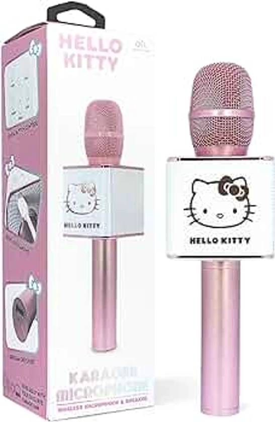 OTL Technologies HK0950 Hello Kitty Wireless Karaoke Microphone with Built-in Speaker in Rose Gold Pink