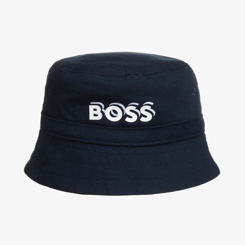 BOSS Baby Boys Navy Blue Cotton Bucket Hat
