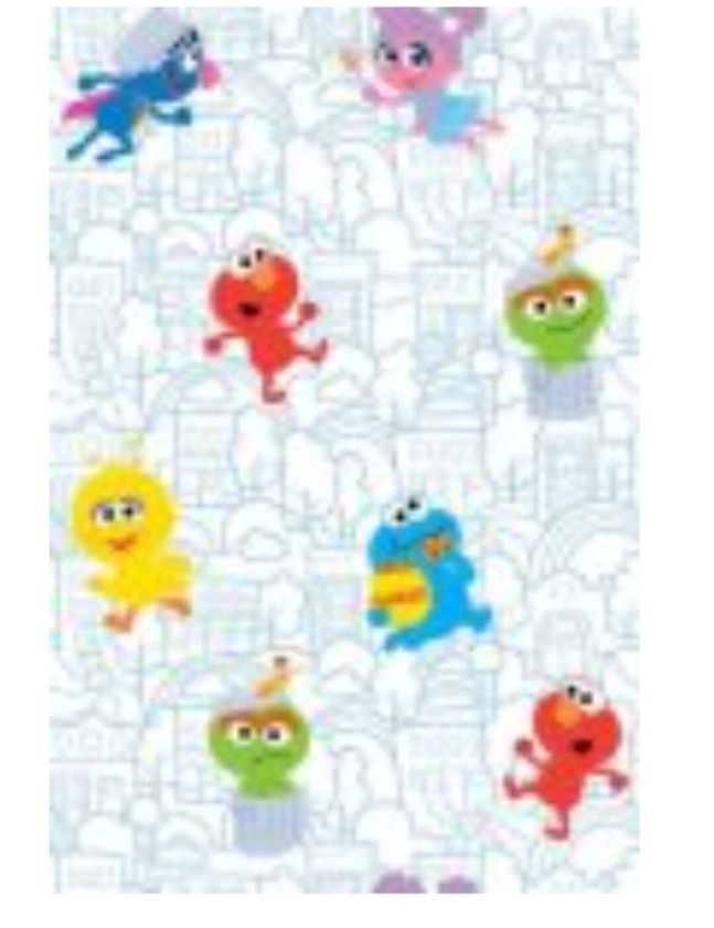 Sesame Street Fabric / Outline Character on White Fabric by QT Fabrics, Sesame Street Cotton Material Yardage & Fat Quarters Available