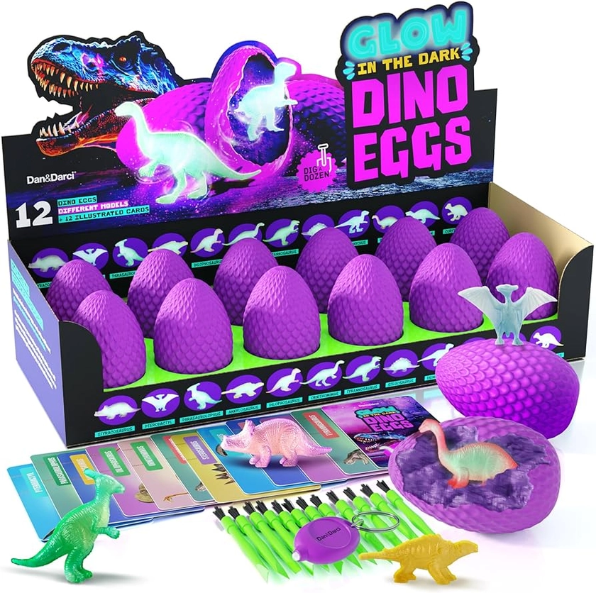 Amazon.com: Glow in The Dark Dino Eggs Dig Kit for Kids - Dinosaur Egg Digging Toys for Boys & Girls Ages 8 Year Old Boy Toddler Gifts - Birthday Party Gift Ideas - Excavation Science Activities : Toys & Games