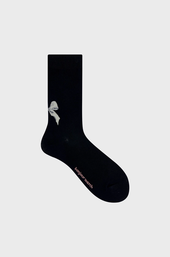 Ribbon socks_black