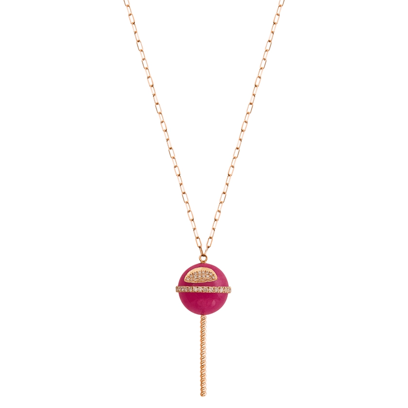 Lollipop Fuchsia Jade Regular Pendant - Shop Online Mimia LeBlanc Jewelry