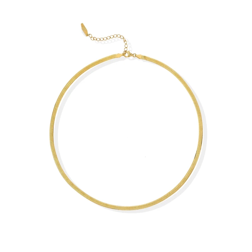 Addax Herringbone Necklace - 18K Gold Vermeil