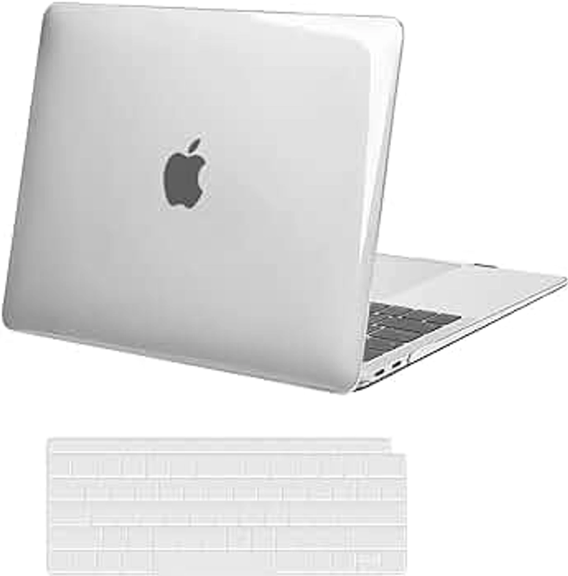 MOSISO Compatible with MacBook Air 13 inch Case 2022 2021 2020 2019 2018 Release A2337 M1 A2179 A1932 Retina Display with Touch ID, Plastic Hard Shell Case & Keyboard Cover Skin, Transparent