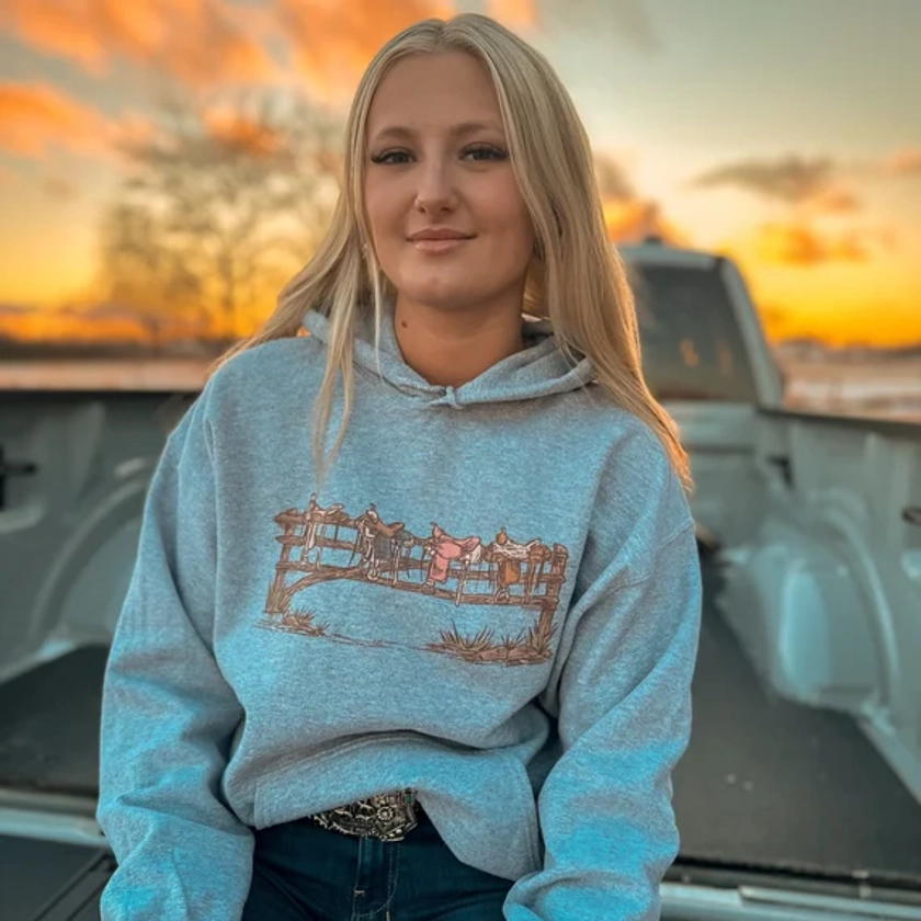 Back in the Saddle Again Hoodie | Western Graphic Sweatshirt | Oversized Sweater | Unisex Hoodie | Cute Western Sweater | Western Apparel