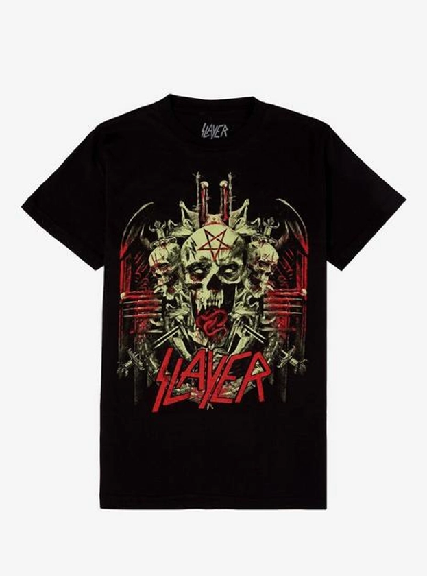 Slayer Skulls Glow-In-The-Dark Boyfriend Fit Girls T-Shirt | Hot Topic