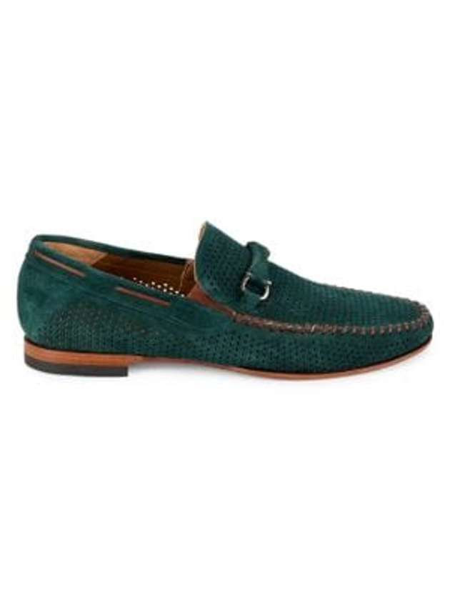 Marcello Perforated Suede Bit Loafers