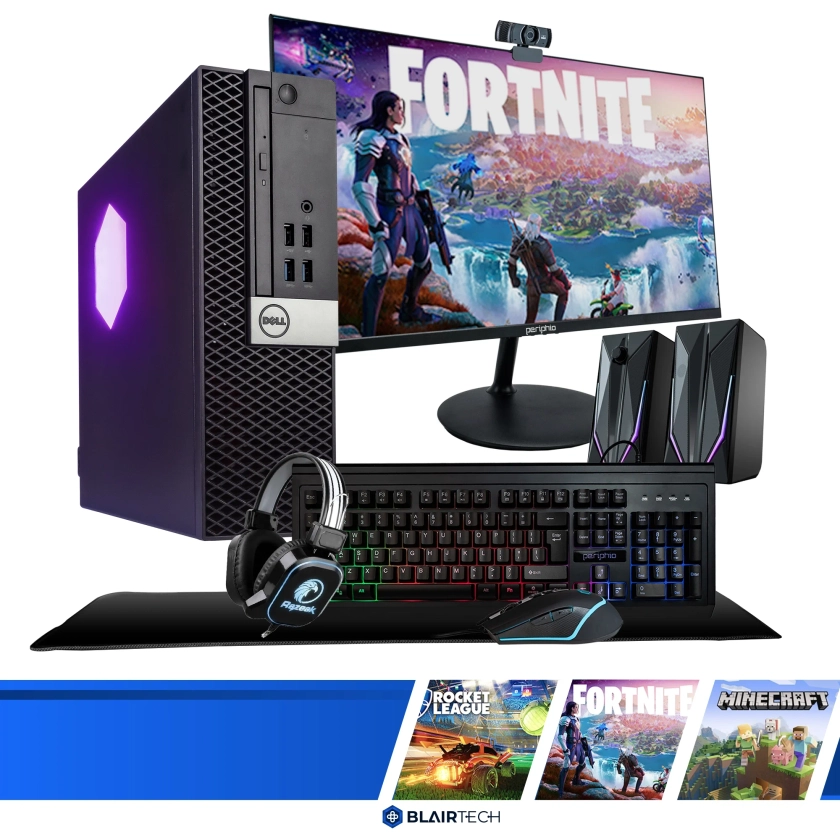 Dell Prebuilt RGB Gaming Desktop Computer - Core i5 + GeForce GT 1030 2GB GPU | 1080p Gaming PC | 16GB DDR4 RAM | 500GB SSD | Wi-Fi 5G + Bluetooth | Windows 10 Pro | New 24in LCD Monitor