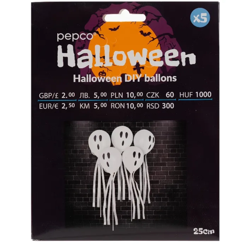 Halloween DIY Ghost Balloons (Pack of 5)