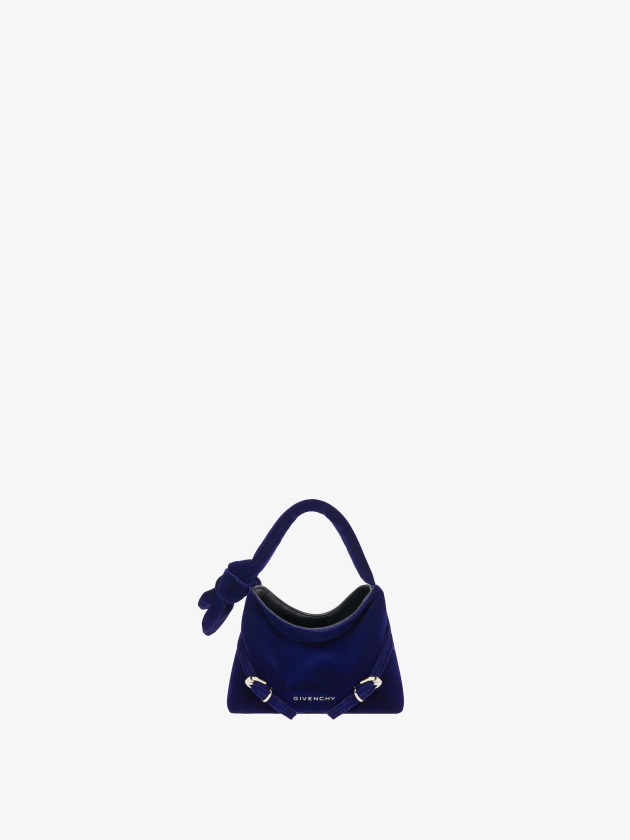 Sac Voyou nano en velours avec détail nœud - marine fonce | GIVENCHY FR