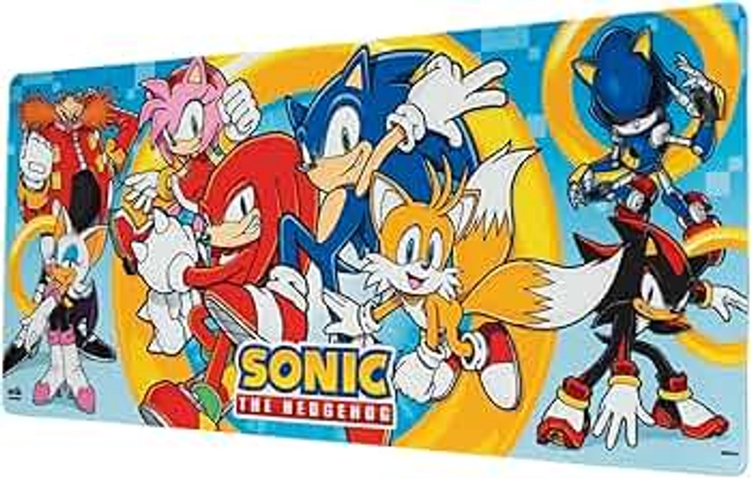 Grupo Erik Sonic Green Hill Zone Adventures XXL Mouse Mat - Desk Pad - 31.5" x 13.78" Non-Slip Rubber Base Mouse Pad, Gaming Mouse Pad, Keyboard Mouse Mat - Sonic The Hedgehog Gifts