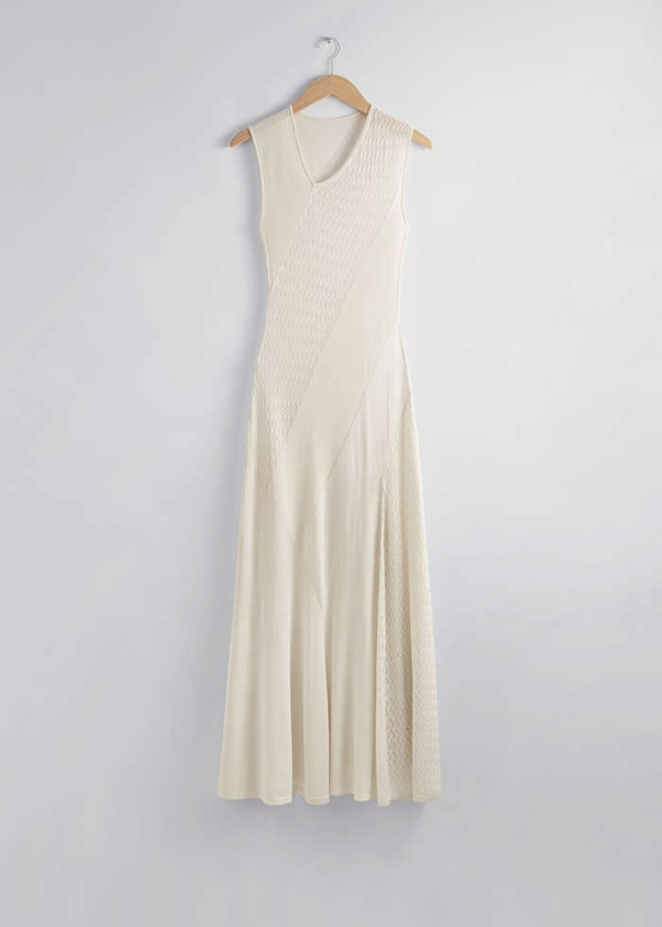 Contrast-Panel Maxi Dress - White - & Other Stories NO
