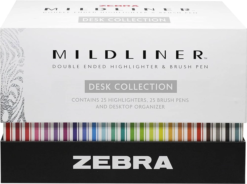 Zebra Mildliner Highlighter & Brush Collection 50/Pkg-Assorted Colors
