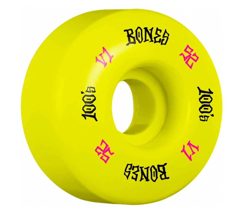 Bones V1 Standards 100's Yellow 52mm