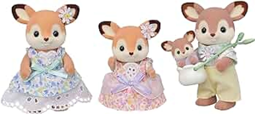 EPOCH Sylvanian Families FS-53 Deer Family Dolls, Safety Toy Mark Certified, Toy for Ages 3 Years and Up, Dollhouse