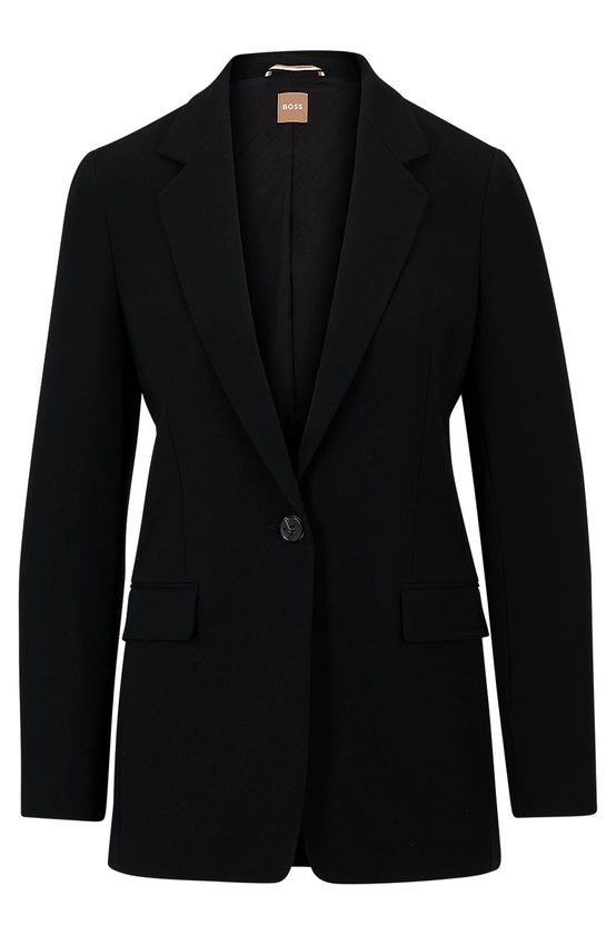 BOSS - Regular-fit jacket in crease-resistant crepe