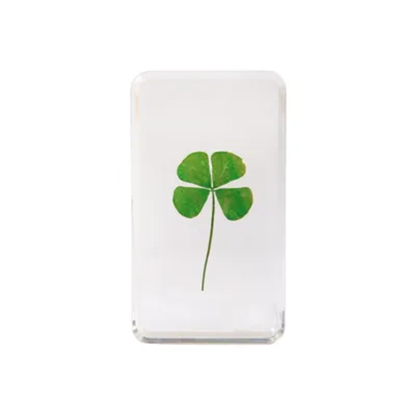 Presse-papier Cube Lucky Clover & klevering - transparent | Made In Design