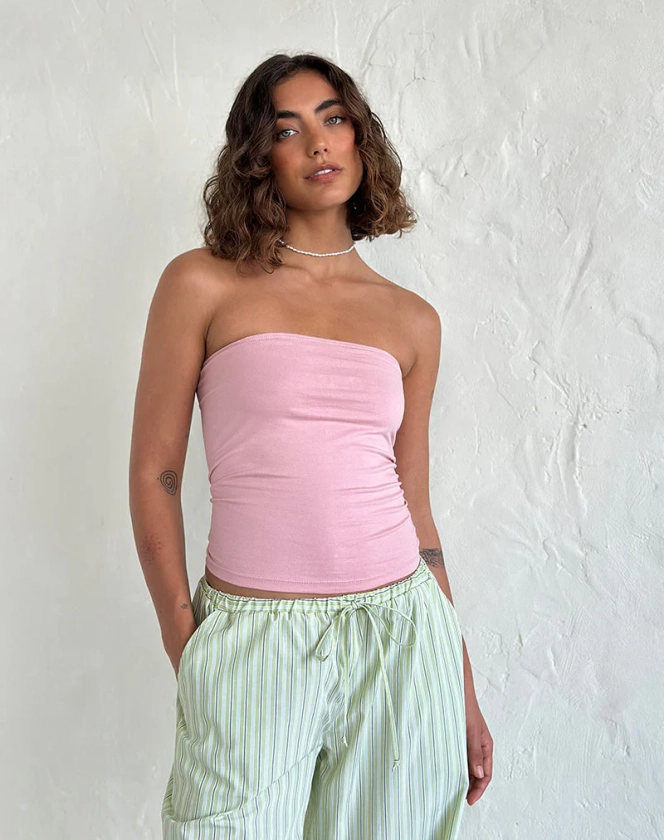 Shaelo Bandeau Top in Pink Lady