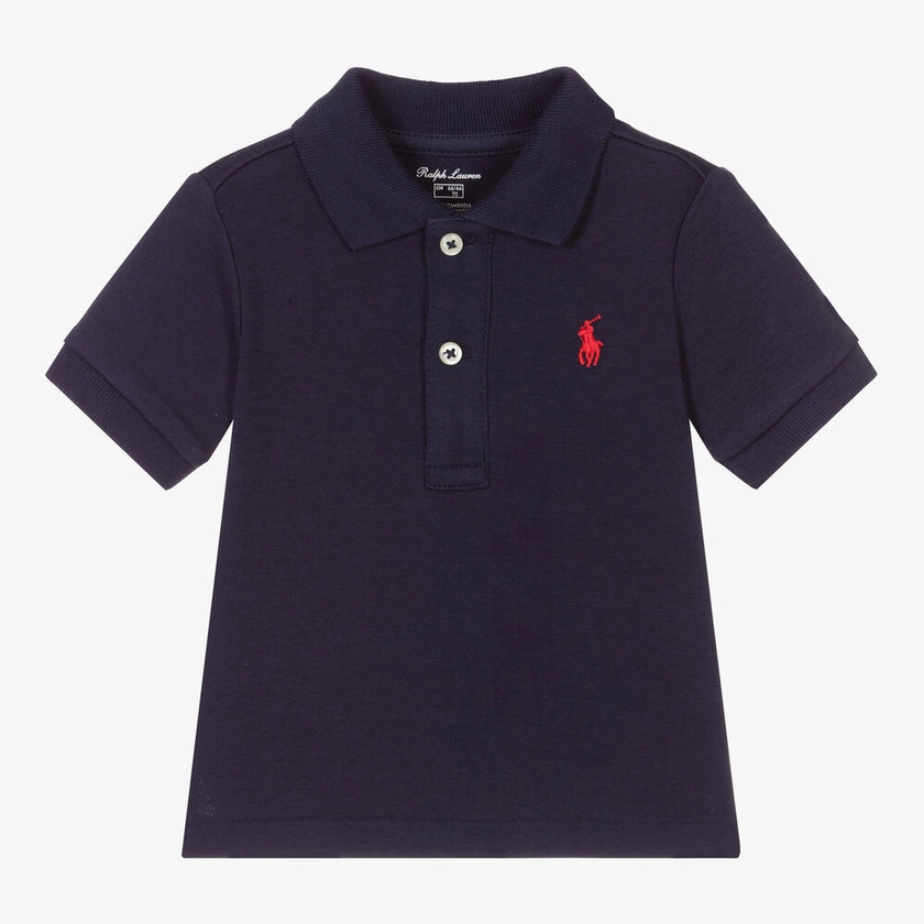 Ralph Lauren Baby Boys Blue Cotton Jersey Polo Shirt