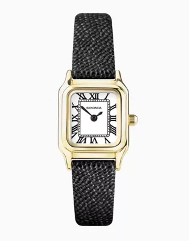 Sekonda analogue watch in black & gold