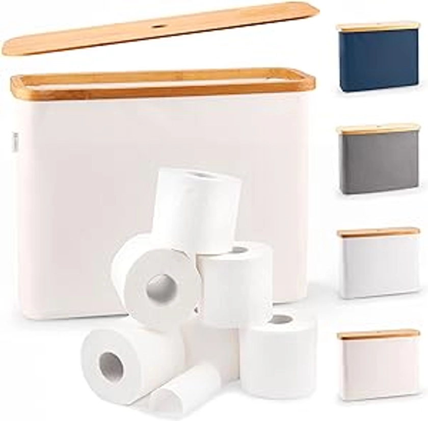 Lonbet - Boite Rangement Papier Toilette Beige - Panier à Papier Hygiénique – Corbeille de Rangement de Bambou, Corbeille Porte-Papier Toilette, Organisateur d'Accessoires de Salle de Bains